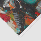 ヴィンテージフローラバイクもしくは自転車に乗る人女性のデコパージュ 薄葉紙 (詳細)