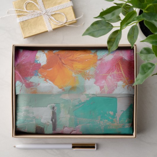 ヴィンテージフローラバイクもしくは自転車に乗る人女性のデコパージュ 薄葉紙 (ギフト)