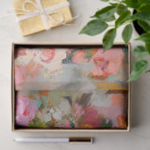 ヴィンテージフローラバイクもしくは自転車に乗る人女性のデコパージュ 薄葉紙 (ギフト)