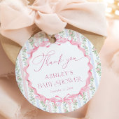 ヴィンテージフローラバウ女の子ベビーシャワーありがとう フェイバータグ