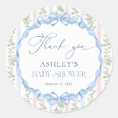ヴィンテージフローラバウ赤ちゃんシャワー ラウンドシール (正面)