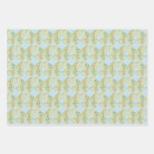 ヴィンテージフローラバタフライグリーンラップクラフト紙 ラッピングペーパーシート (正面2)