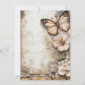 ヴィンテージフローラバタフライ70誕生日 招待状 (裏面)