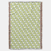 ヴィンテージフローラバターカップ壁紙ダマスク スローブランケット (正面縦)