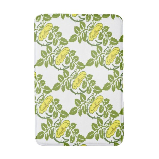 ヴィンテージフローラバターカップ壁紙ダマスク バスマット (正面縦)