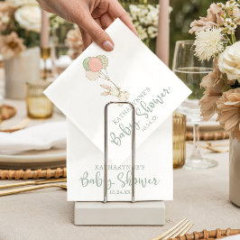 ヴィンテージフローラバニーベビーシャワーナプキンズ スタンダードカクテルナプキン