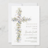 ヴィンテージフローラバプテスマ招待状ボーイフラワー 招待状 (正面)