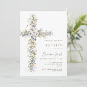 ヴィンテージフローラバプテスマ招待状ボーイフラワー 招待状 (スタンド正面)