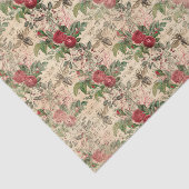 ヴィンテージフローラバラとミツバチ 薄葉紙 (詳細)