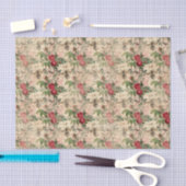 ヴィンテージフローラバラとミツバチ 薄葉紙 (クラフト)