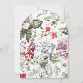 ヴィンテージフローラバラトンボ赤パープル結婚ズ 招待状 (裏面)