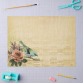 ヴィンテージフローラバラバード金ゴールド音楽の分離 薄葉紙 (クラフト)