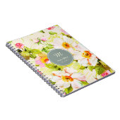 ヴィンテージフローラバラピオニーズモノグラムダイアリーノートB ノートブック (右側)