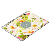 ヴィンテージフローラバラピオニーズモノグラムダイアリーノートB ノートブック (左側)