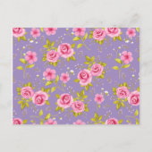 ヴィンテージフローラバラピンクパープルパターン ポストカード (正面)