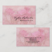 ヴィンテージフローラバラメイクアップアーティスト書道 名刺 (正面/裏面)