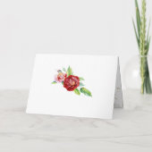 ヴィンテージフローラバラレッドピンク金ゴールドキンセアニェラ 招待状 (裏面)