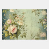 ヴィンテージフローラバラ分離 ラッピングペーパーシート (正面2)