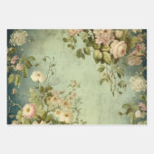 ヴィンテージフローラバラ分離 ラッピングペーパーシート (正面)