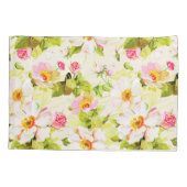 ヴィンテージフローラバラ牡丹モノグラムピローケース 枕カバー (裏面)