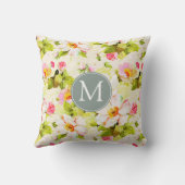 ヴィンテージフローラバラ牡丹モノグラムSq枕 クッション (裏面)