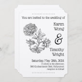 ヴィンテージフローラバラ結婚式招待状 招待状 (正面/裏面)