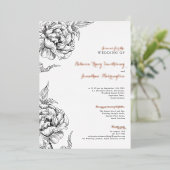 ヴィンテージフローラバラ結婚金ゴールド箔招待状 箔招待状 (立ち正面)