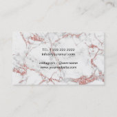 ヴィンテージフローラバラ金ゴールド大理石メイクアップアーティスト 名刺 (裏面)