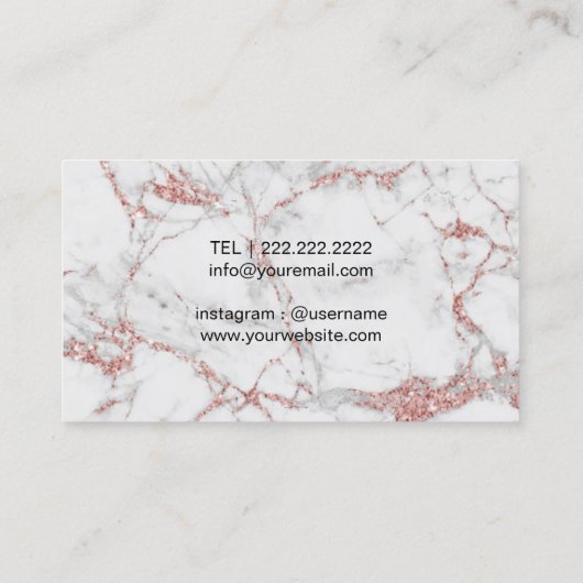 ヴィンテージフローラバラ金ゴールド大理石メイクアップアーティスト 名刺 (裏面)