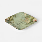 ヴィンテージフローラバラ ペーパープレート (傾斜あり)