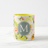 ヴィンテージフローラバラPeonies Monogram Mug ツートーンマグカップ (中央)