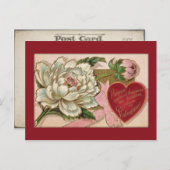 ヴィンテージフローラバレンタイン葉書 シーズンポストカード (正面/裏面)