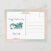 ヴィンテージフローラバレンタイン |ハートと蝶 ポストカード (裏面)