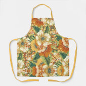 ヴィンテージフローラバロック金ゴールド錆グリーンパターン エプロン (正面)