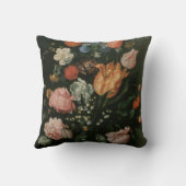 ヴィンテージフローラバロック、ニッチの花の花瓶 クッション (裏面)