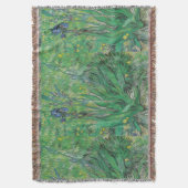 ヴィンテージフローラバンゴッホアイリス スローブランケット (正面縦)