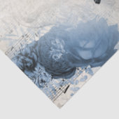 ヴィンテージフローラバーズネイビーブルーアンティークデコパージュ 薄葉紙 (詳細)