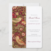 ヴィンテージフローラバードをテーマにしたブライダルシャワー 招待状 (正面)