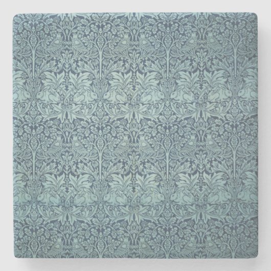 ヴィンテージフローラバードウィリアムモリスブレラビット ストーンコースター (正面)