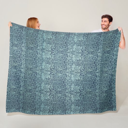 ヴィンテージフローラバードウィリアムモリスブレラビット フリースブランケット (インサイチュ)