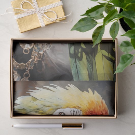 ヴィンテージフローラバードオウム女王デクページ 薄葉紙 (ギフト)