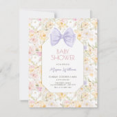 ヴィンテージフローラバーブベビースシャワー 招待状 (正面)