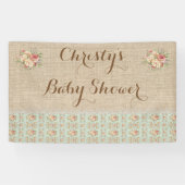 ヴィンテージフローラバーラップレースシャビー素朴カントリー 横断幕 (横)