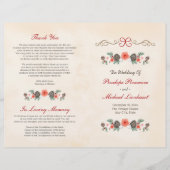 ヴィンテージフローラパインクリスマス結婚式 プログラム (正面)