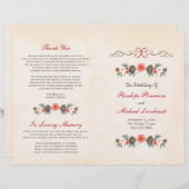 ヴィンテージフローラパインクリスマス結婚式 プログラム (正面/裏面)