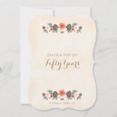 ヴィンテージフローラパインコーンクリスマス記念日 招待状 (裏面)