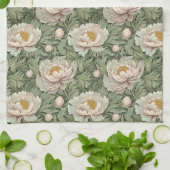 ヴィンテージフローラパターン(の模様が)ある牡丹 キッチンタオル (折り畳み)