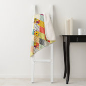 ヴィンテージフローラパッチワークキルト シェルパブランケット (インサイチュ)