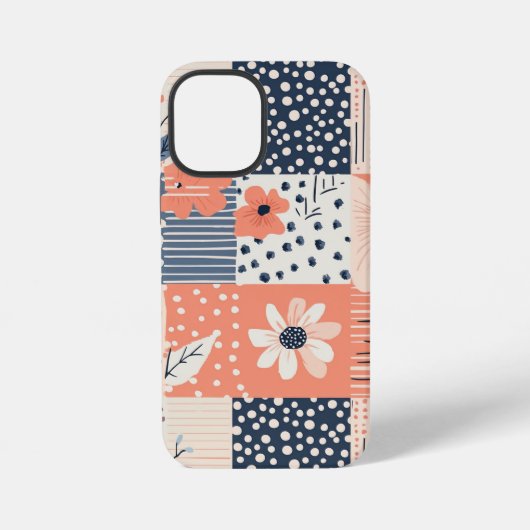 ヴィンテージフローラパッチワークパターン – パステル(7) iPhoneケース (裏面)