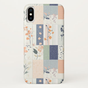 ヴィンテージフローラパッチワークパターン – Pastel (4) iPhone X ケース
